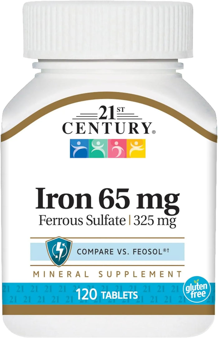 Iron 65 mg Ferrous Sulfate 325 mg Tablets, 120 Count