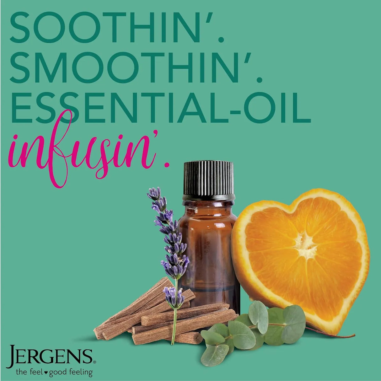 Jergens Eucalyptus Mint, Infused with Essential Oils, Helps to Relieve Stress, for All Skin Types, Great Size for Travel, 7 Fluid Ounce - Kenya