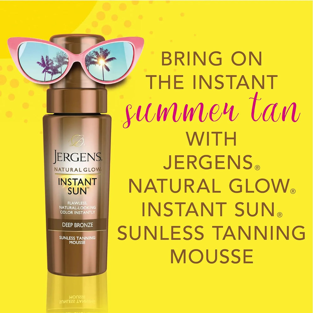 Jergens Natural Glow Instant Sun Body Mousse, Self Tanner for Deep Bronze Tan, 6 Ounce - Kenya