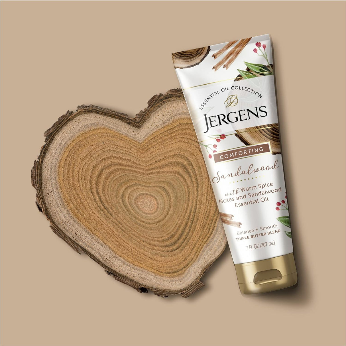 Jergens Sandalwood Body Butter Lotion, Moisturizer Infused with Sandalwood Essential Oil, For All Skin Types, 7 Fluid oz - Kenya