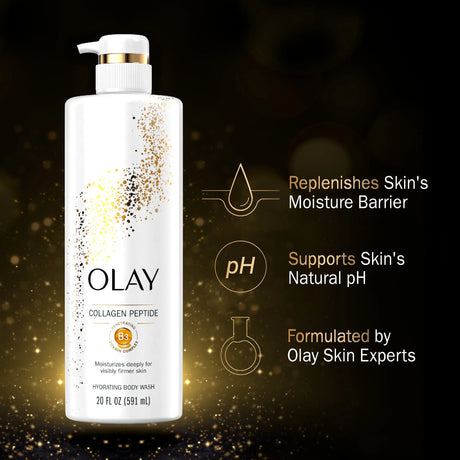Olay Collagen Cleansing & Firming Women's Body Wash with Vitamin B3 and Collagen, All Skin Types, 20 fl oz - Kenya