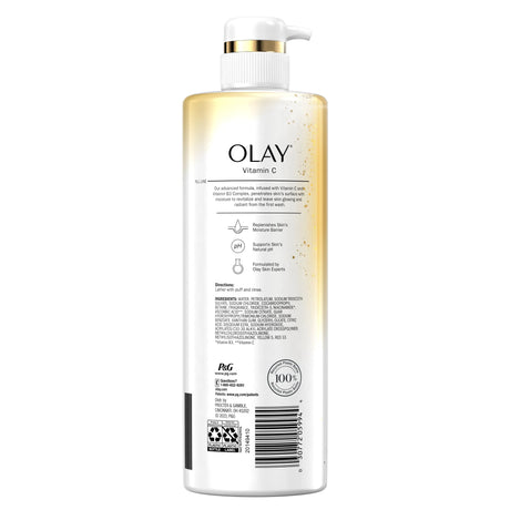 Olay Vitamin C Cleansing & Nourishing Body Wash with Vitamin B3, All Skin Types. 20 fl oz - Kenya