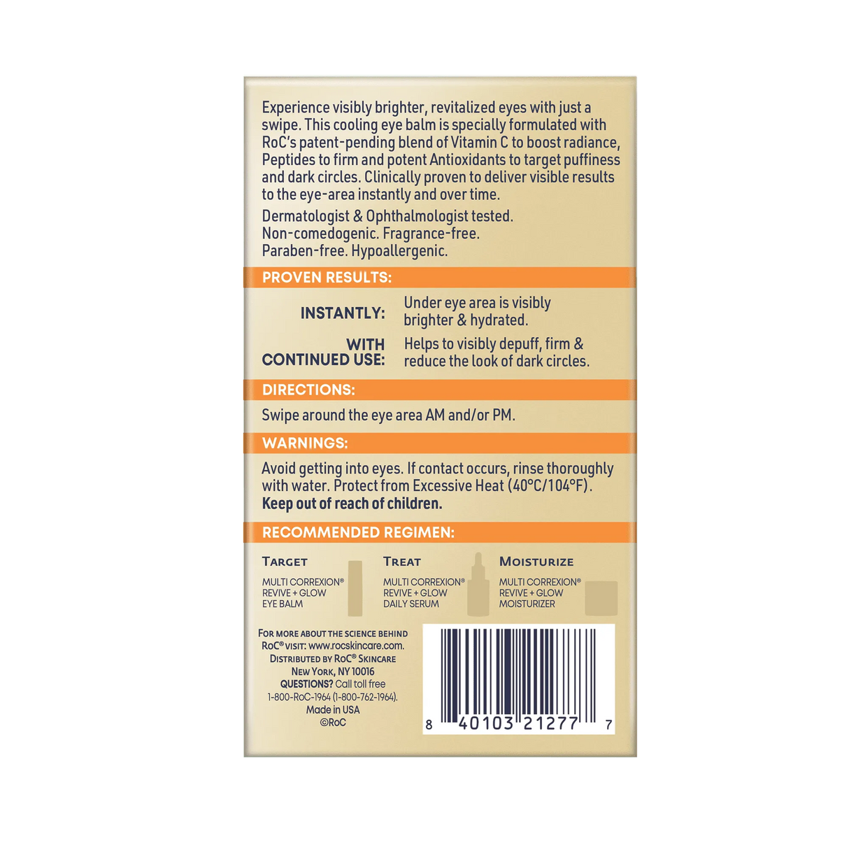 RoC Multi Correxion Revive + Glow Eye Balm, 0.14oz - Kenya