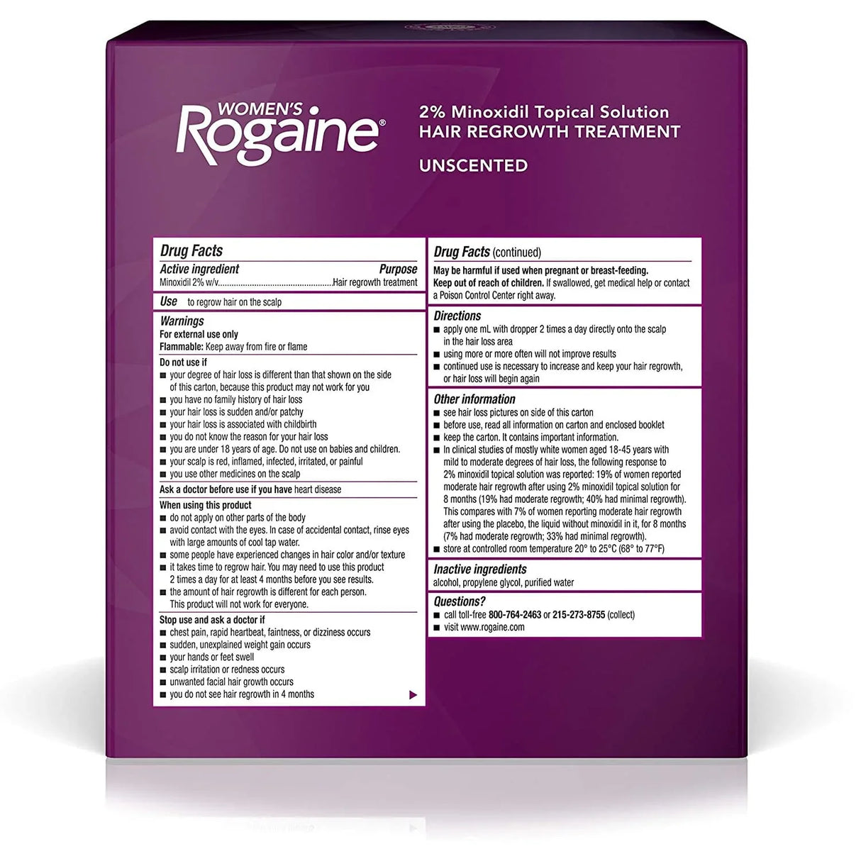 Rogaine Women's 3 Month Supply, Unscented, 6 oz, 3 - 2oz Bottles Per Pack - Kenya