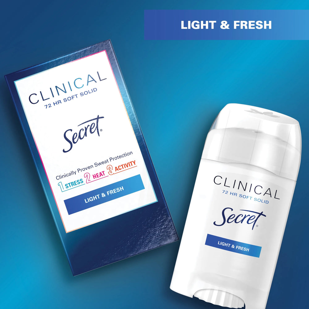 Secret Clinical Strength Soft Solid Antiperspirant and Deodorant, Light & Fresh, 2.6 oz - Kenya
