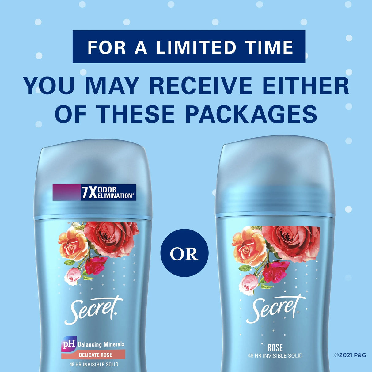 Secret Invisible Solid Antiperspirant Deodorant, Rose Scent, 2.6 oz - Kenya