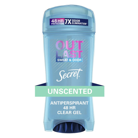Secret Outlast Clear Gel Antiperspirant Deodorant for Women, Unscented 2.6 oz - Kenya