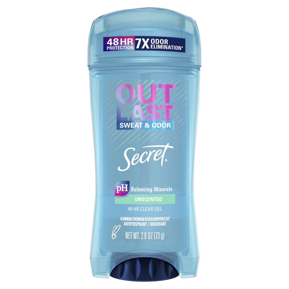 Secret Outlast Clear Gel Antiperspirant Deodorant for Women, Unscented 2.6 oz - Kenya