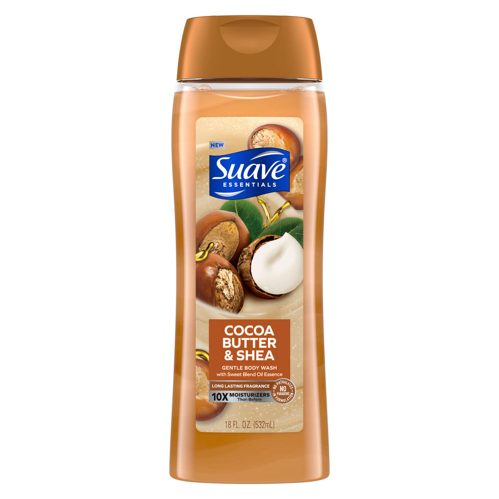 Suave Essentials Gentle Body Wash, Cocoa Butter & Shea, 18 oz - Kenya