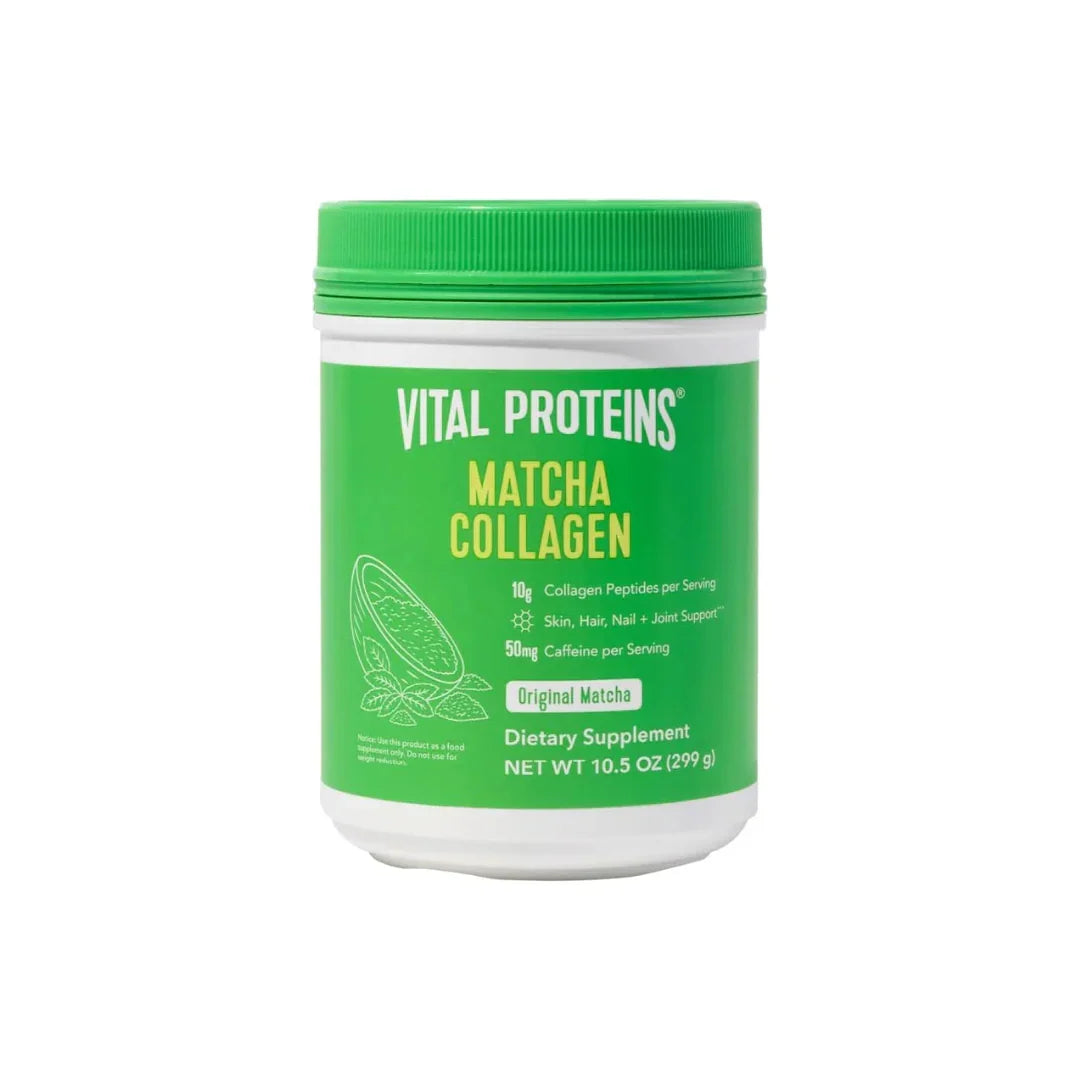 Vital Proteins Matcha Collagen dietary supplement in green container, perfect for health in Nairobi, Kenya