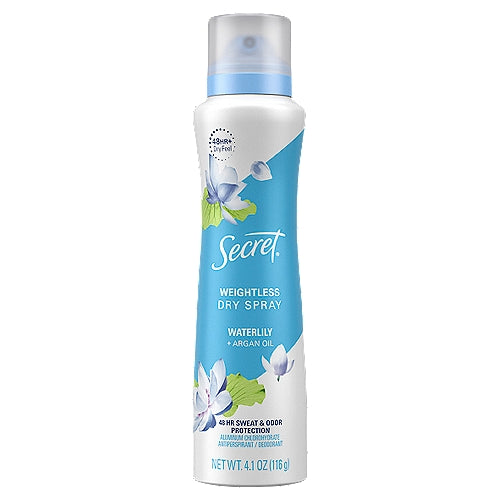 Secret Invisible Antiperspirant and Deodorant Spray Cool Waterlily, 3.8 oz