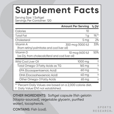 Sports Research®  Alaskan Cod Liver Oil - view 2
