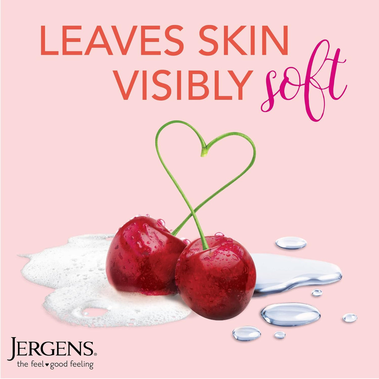 Jergens Liquid Hand Soap Dispenser| Cherry Almond | For Dry Hands