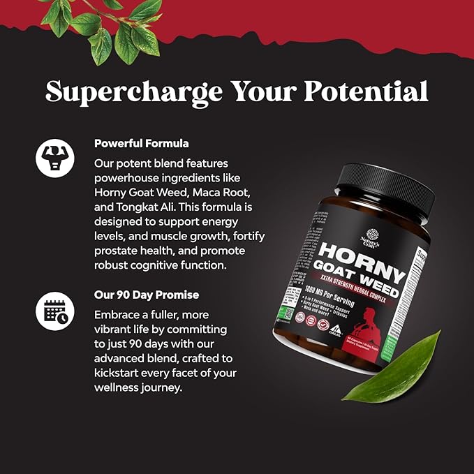 Horny Goat Weed Extract Complex - for Men and Women for Enhanced Energy and Stamina - 30 Servings