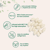 Micro Ingredients L-Arginine 1000mg with MCT Oil,