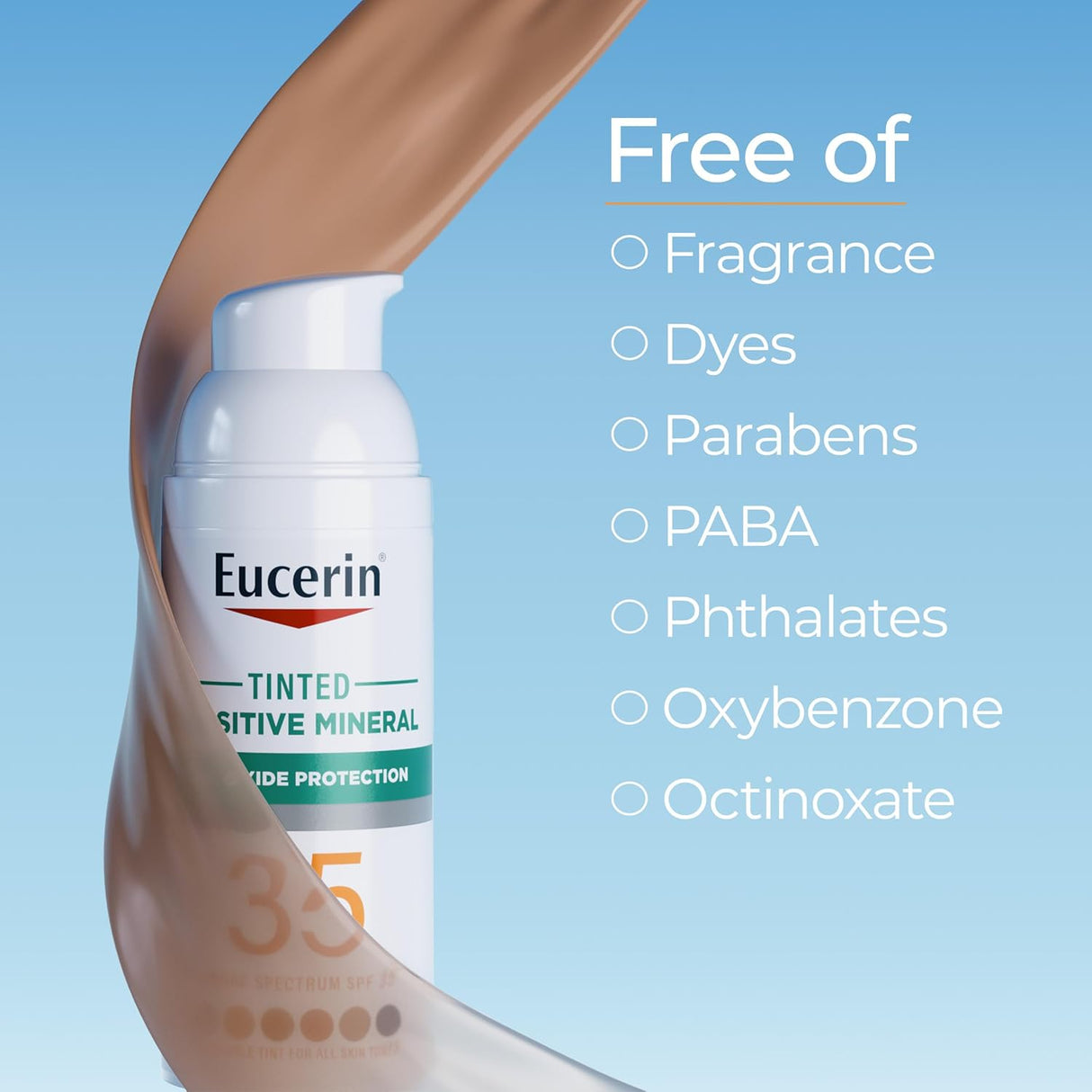 Eucerin Sun Tinted Sensitive Mineral Face Sunscreen Lotion SPF 35