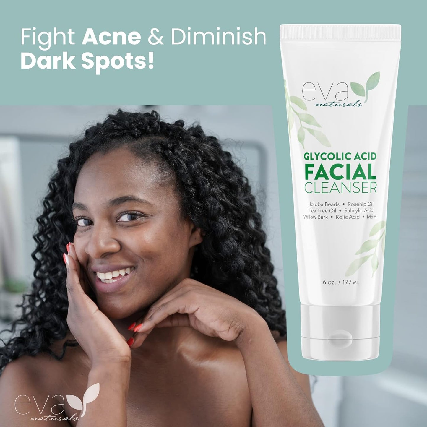 Eva Naturals Anti Aging, Glycolic Acid Facial Cleanser.