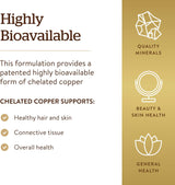 Solgar Chelated Copper, 100 Tablets