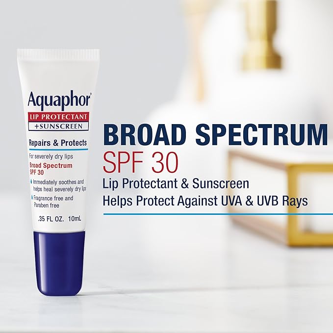 Aquaphor Lip Repair Lip Balm with Sunscreen, Lip Protectant, Lip Balm SPF 30,