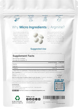 Micro Ingredients L-Arginine 1000mg with MCT Oil,