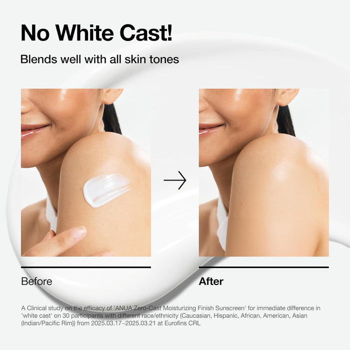 Anua Zero-Cast Moisturizing Finish Sunscreen SPF 50
