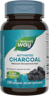 Activated Charcoal 560 mg Charcoal per serving 100 Capsules