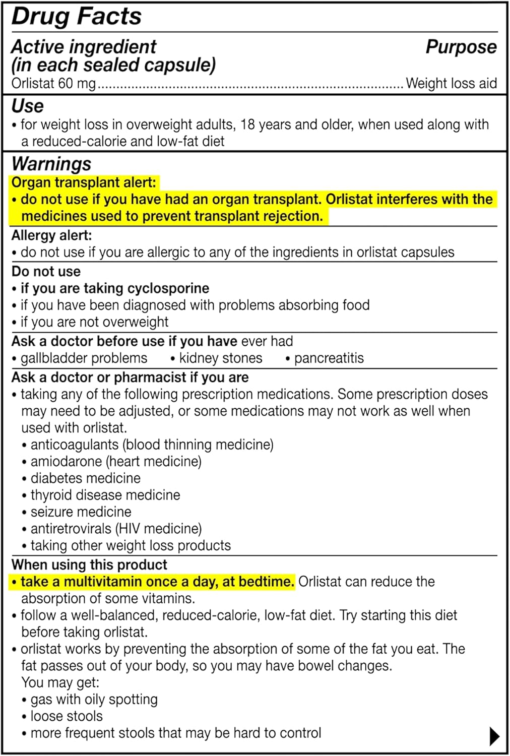 alli Weight Loss Pills