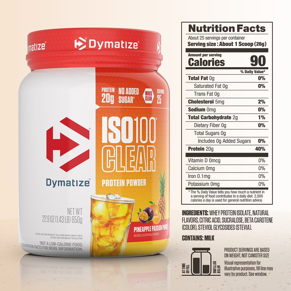 Dymatize ISO100 Clear Whey Pineapple Passion Punch 650g