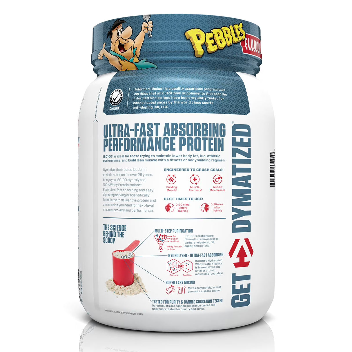 Dymatize ISO100 Hydrolyzed Whey Protein Powder, Fruity Pebbles