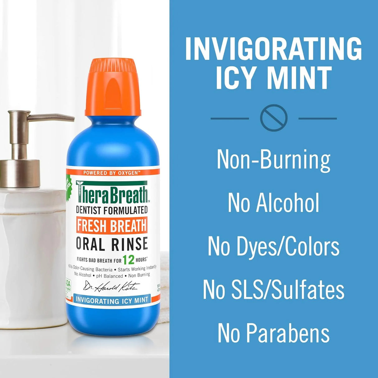 TheraBreath Fresh Breath Oral Rinse – Icy Mint