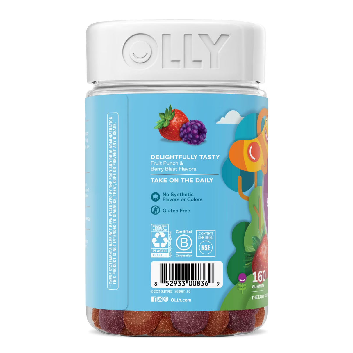 OLLY Kids Multivitamin + Probiotic Gummy, Berry, 160 ct.
