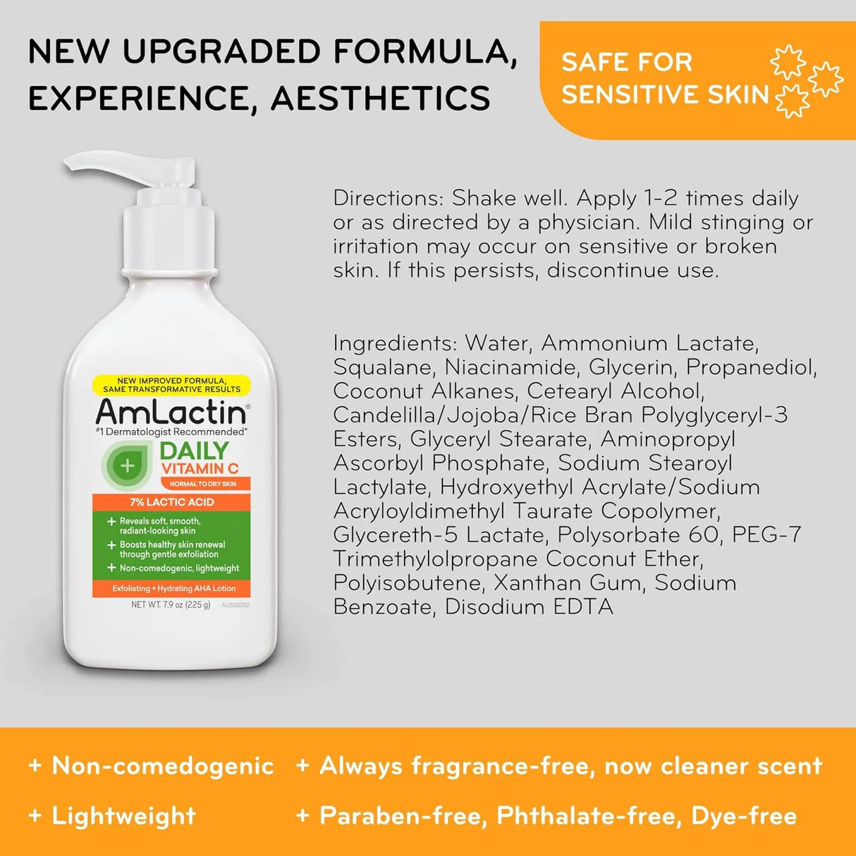 AmLactin Daily Vitamin C Lotion - 7.9 oz Body Lotion with 7% Lactic Acid - Kenya