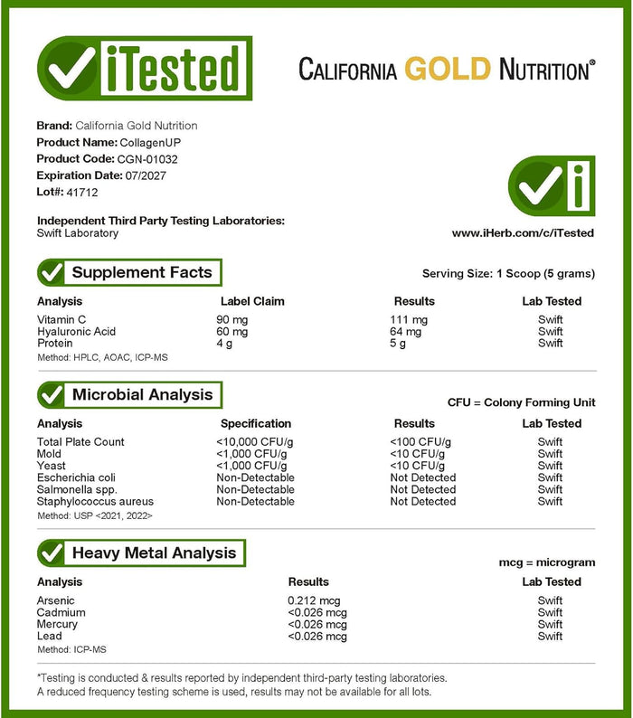 California Gold Nutrition CollagenUP®, Hydrolyzed Marine Collagen