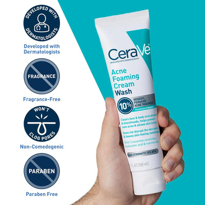 CeraVe Acne Foaming Cream Wash 10% Benzoyl Peroxide - view 6