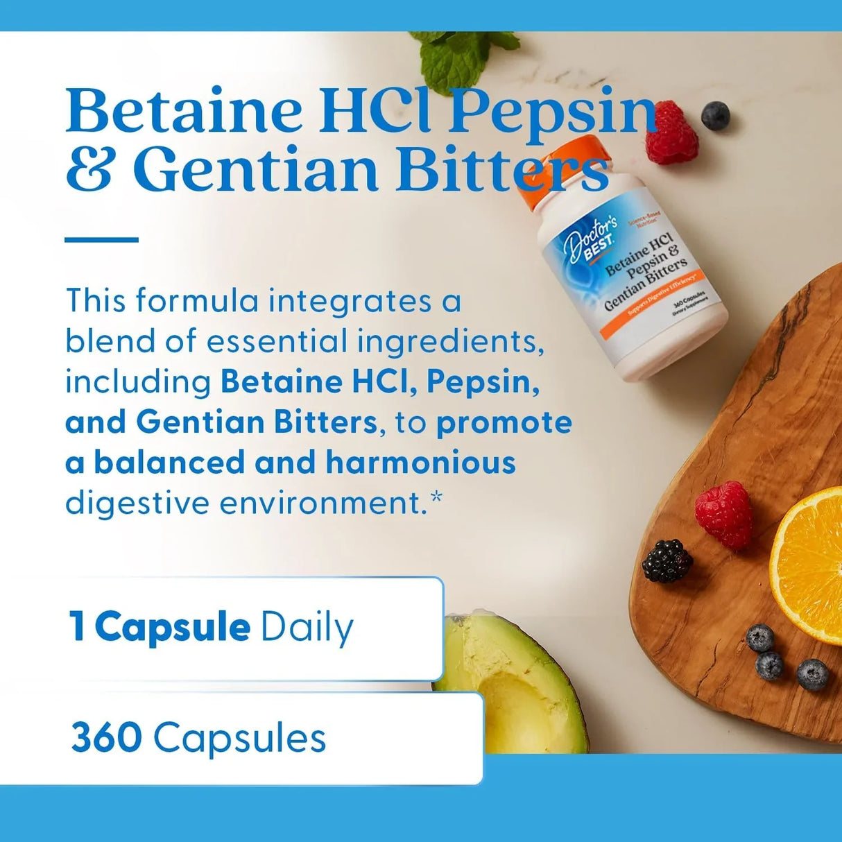 Doctor's Best Betaine HCI Pepsin & Gentian Bitters - Kenya