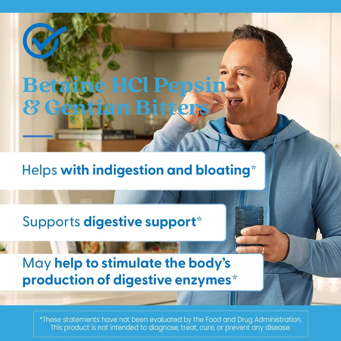 Doctor's Best Betaine HCI Pepsin & Gentian Bitters