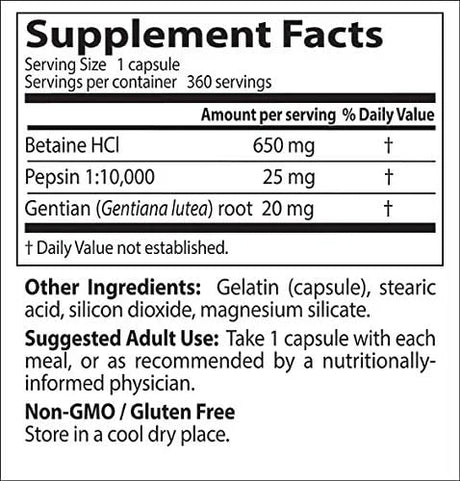 Doctor's Best Betaine HCI Pepsin & Gentian Bitters - Kenya