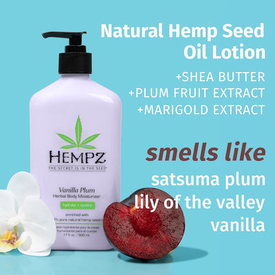 Hempz Limited Edition Vanilla Plum Body & Hand Lotion - view 3