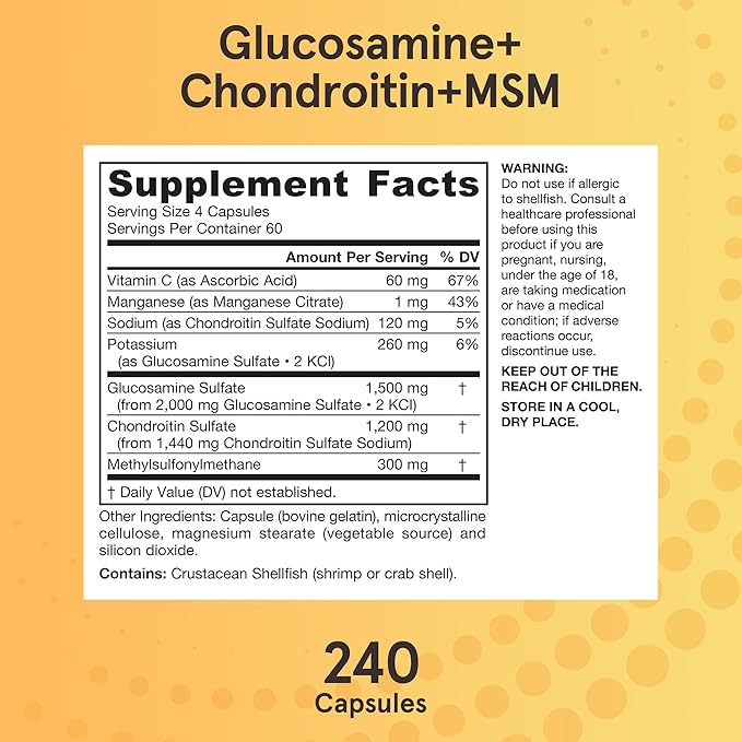Jarrow Formulas Glucosamine + Chondroitin + MSM Capsules 240 capsules Kenya - Kenya