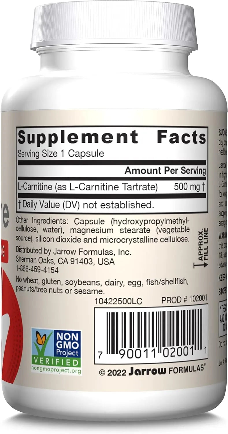 Jarrow L-Carnitine 500 mg 50 Capsules - Kenya