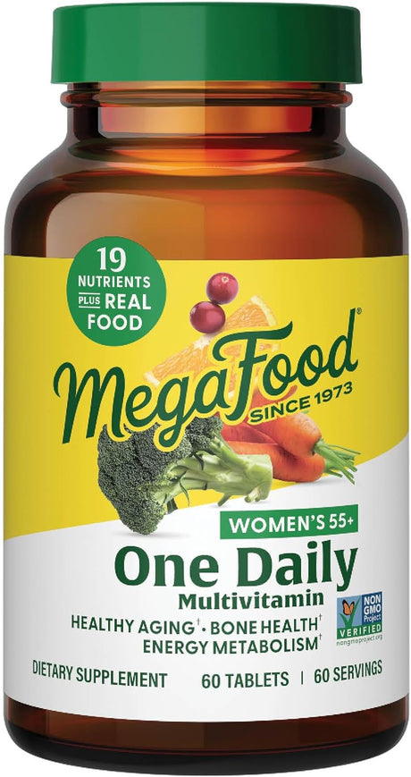 MegaFood Women's 55+ One Daily Multivitamin for Women Plus Real Food - Immune Support Supplement - Vegetarian - 60 Tabs - Kenya