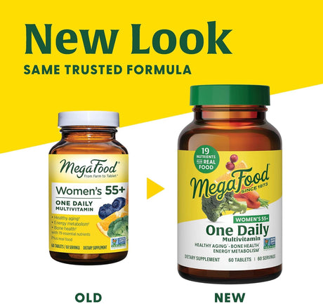 MegaFood Women's 55+ One Daily Multivitamin for Women Plus Real Food - Immune Support Supplement - Vegetarian - 60 Tabs - Kenya