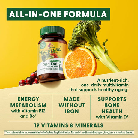 MegaFood Women's 55+ One Daily Multivitamin for Women Plus Real Food - Immune Support Supplement - Vegetarian - 60 Tabs - Kenya
