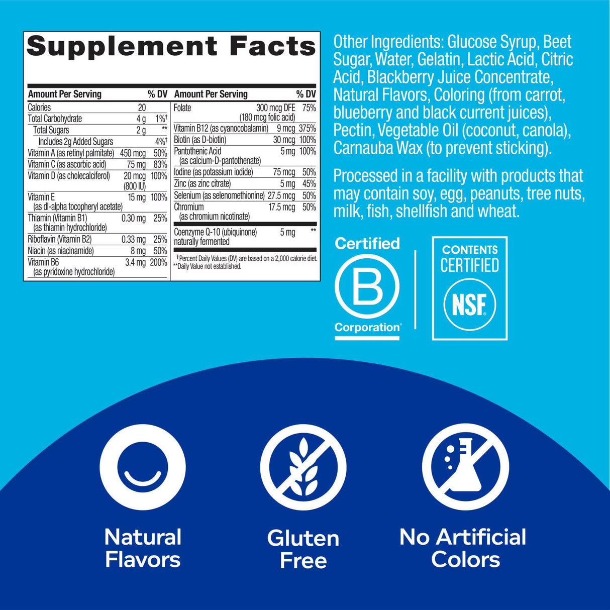 OLLY Men's Multivitamin Gummy, Blackberry, 200 ct