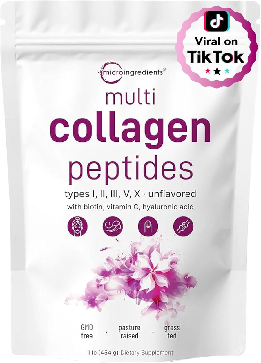 Multi Collagen Peptides Powder, Hydrolyzed Protein Peptides