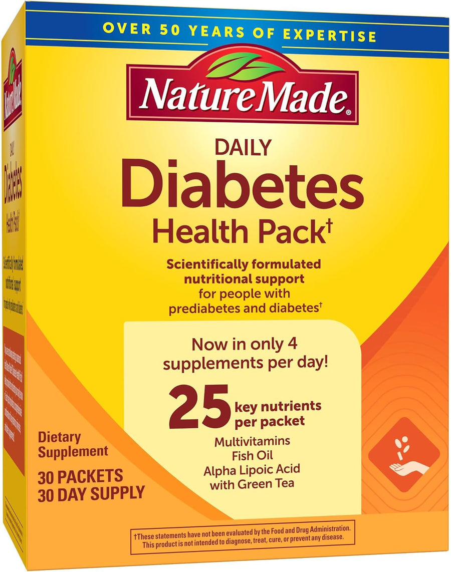 Nature Made Daily Diabetes Health Pack, 30 Packets.