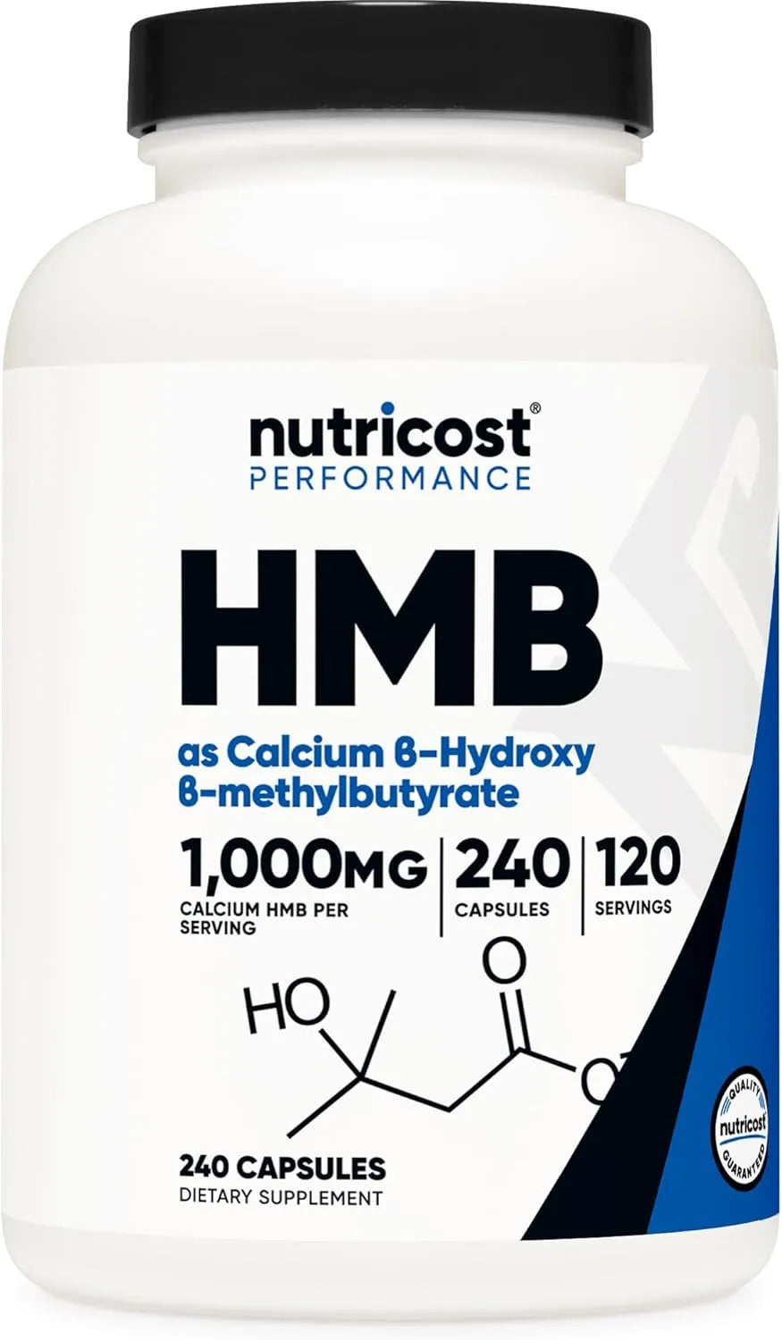 Nutricost HMB (Beta-Hydroxy Beta-Methylbutyrate) 1000mg (240 Capsules) - 500mg Per Capsule - Kenya