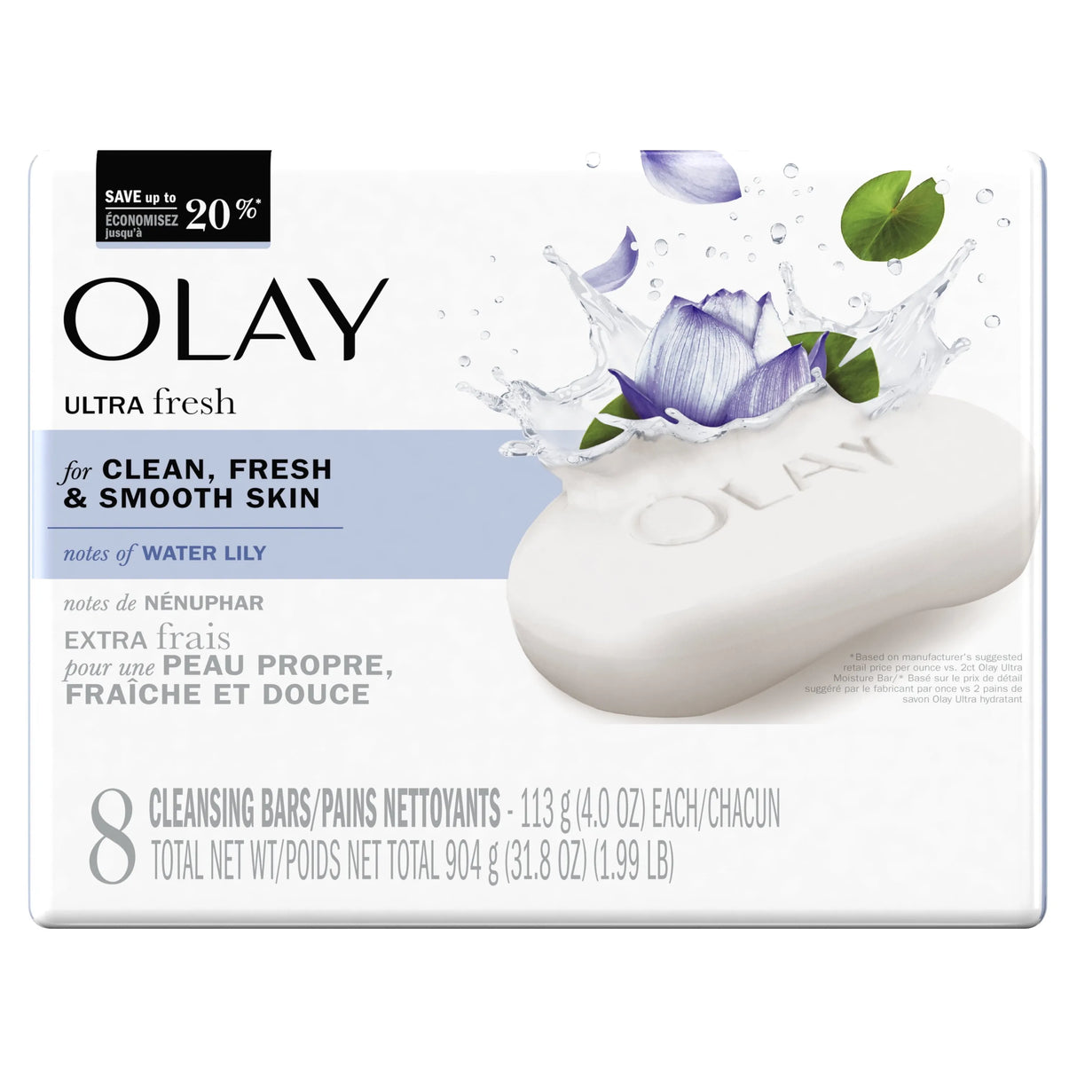 Olay Ultra Fresh Cleansing Bar Soap, Water Lily, 4 oz - Kenya