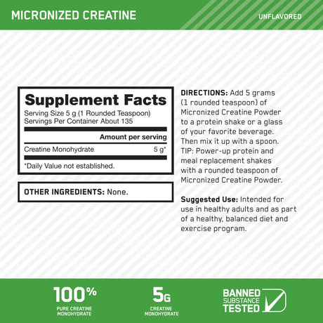 Optimum Nutrition Micronized Creatine Powder, Unflavored, 23.8 oz - price in Kenya