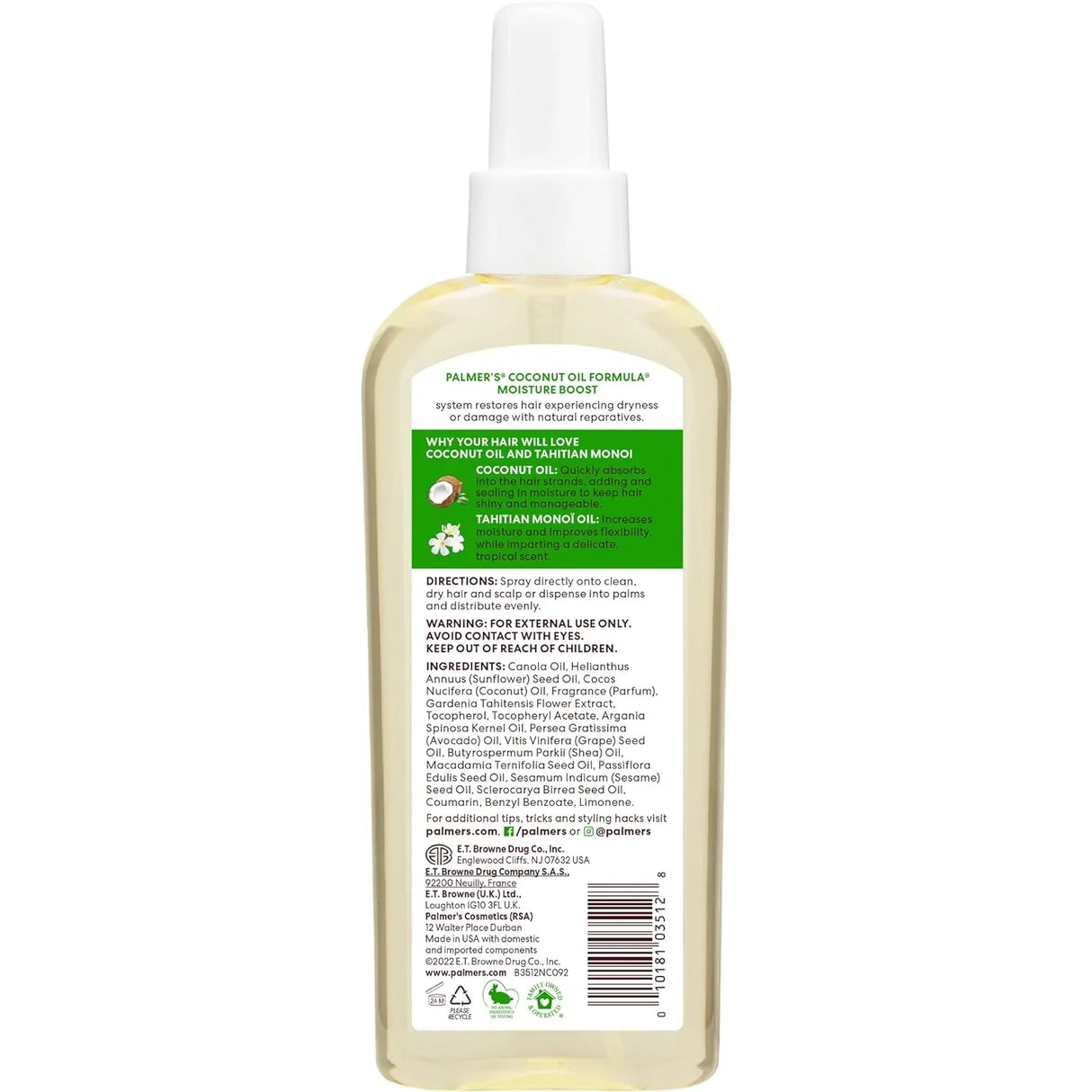 Palmer's Coconut Oil Moisture Hair and Scalp Oil Spray - Kenya